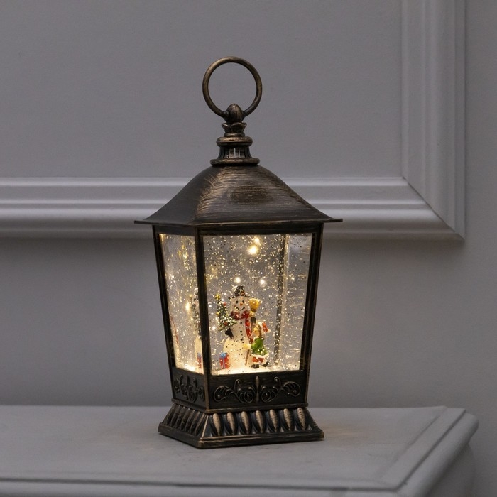 Светодиодная фигура «Фонарь со снеговиком» 12 × 24 × 12 см, пластик, батарейки ААх3 (не в комплекте), USB, свечение тёплое белое Светодиодная фигура «Фонарь со снеговиком» 12 × 24 × 12 см, пластик, батарейки ААх3 (не в комплекте), USB, свечение тёплое белое