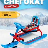 Снегокат &laquo;Twiny 1+&raquo; sportcar, со спинкой, голубой, красный, TW1+/SC Nika Kids