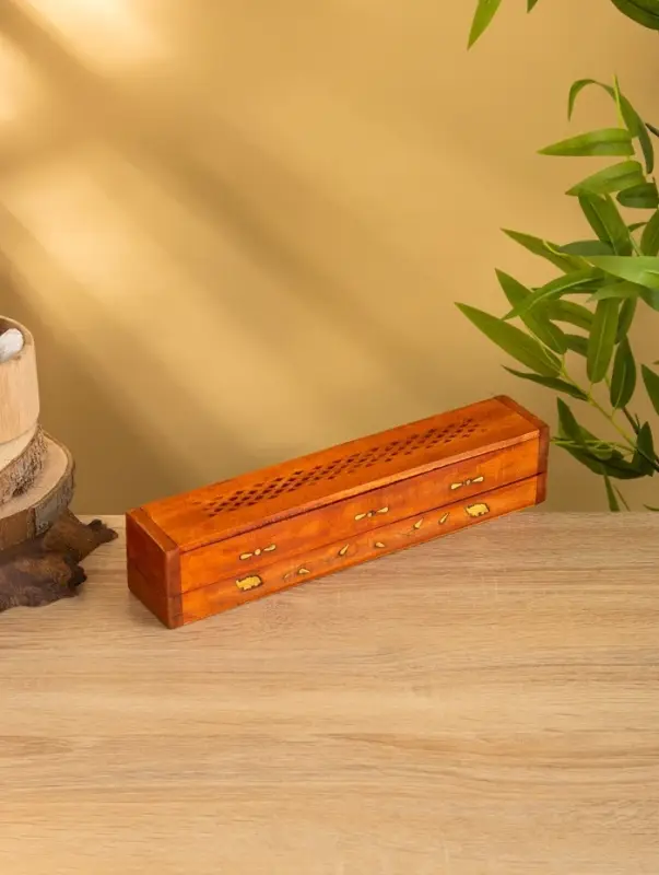 Пенал для благовония двойной с хранением, дерево шишам 30,5 см Пенал для благовония двойной с хранением, дерево шишам 30,5 см