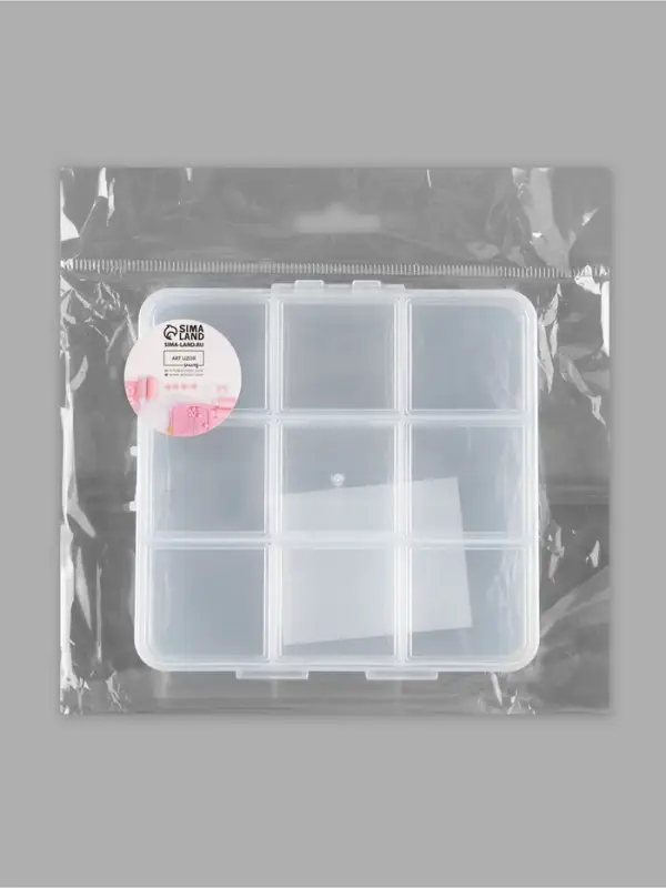 Органайзер для хранения мелочей, 9 ячеек, с подвесом, 10.2×10×1.8 см, прозрачный Органайзер для хранения мелочей, 9 ячеек, с подвесом, 10.2×10×1.8 см, прозрачный