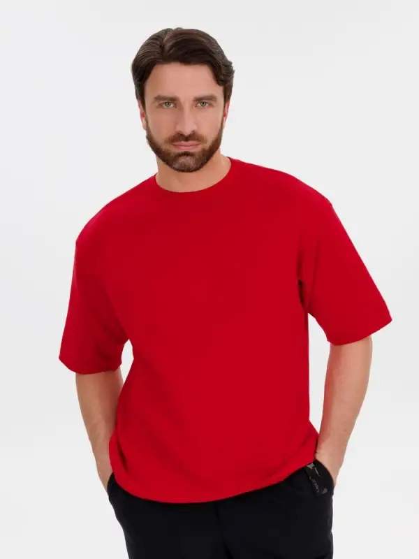 Джемпер с коротким рукавом Siluetti Volumica, красный, размер XS/S Джемпер с коротким рукавом Siluetti Volumica, красный, размер XS/S