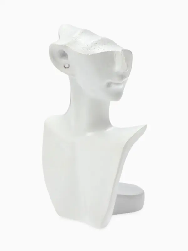 Бюст для украшений &laquo;Пол-лица&raquo;, мини, отверстие под серьгу, 6.6&times;6.8&times;11 см, белый