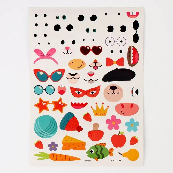 Роспись по дереву «Весёлые зверята», 13 основ, с наклейками Роспись по дереву «Весёлые зверята», 13 основ, с наклейками