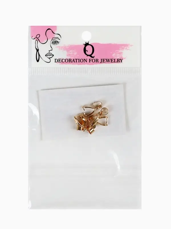 Держатель для кулона, 14&times;6 мм (набор 5 шт.), К214, цвет золото