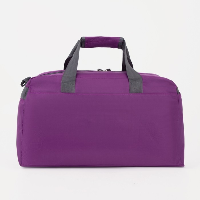 Сумка спортивная на молнии, 2 наружных кармана, средний размер, цвет сиреневый