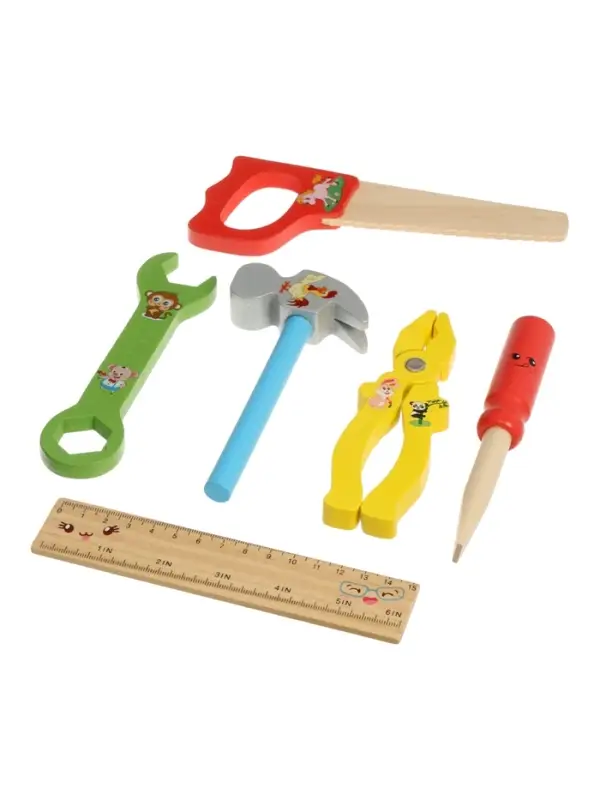 Набор инструментов детский &laquo;Собери животных&raquo;, деревянный конструктор