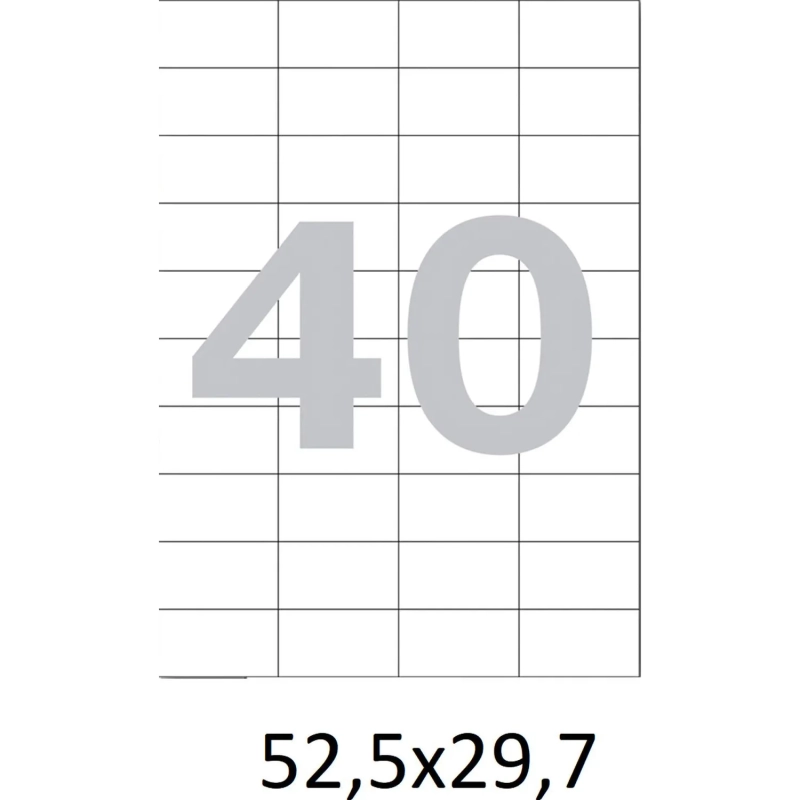 Этикетки самоклеящиеся  52,5х29,7мм / 40 шт. на листе А4 (100л./уп)