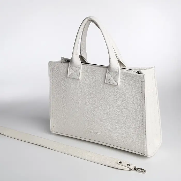 Сумка женская тоут TEXTURA на молнии, 33&times;9&times;23 см, белая