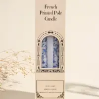 Набор свечей античных, 2,2х25 см, 2 шт "Птица и цветы" сине-белые 8х28х2,3 см