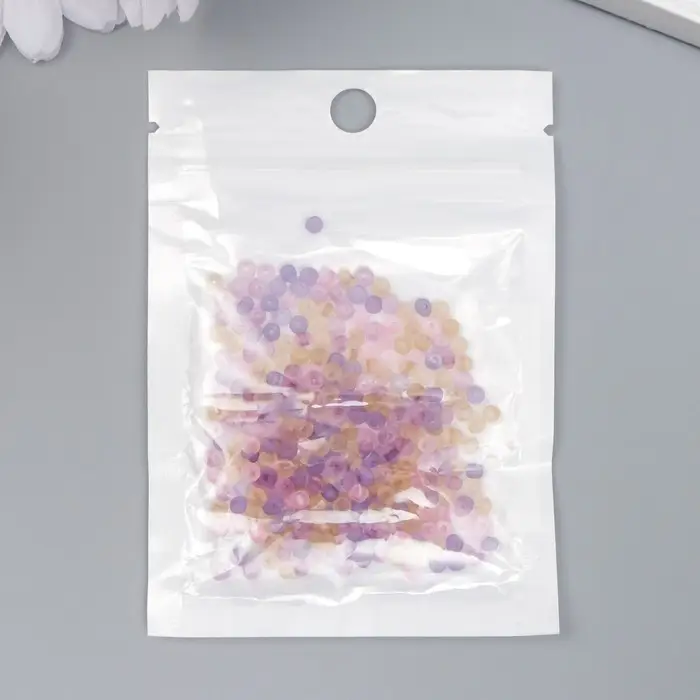 Бисер стекло 8/0  Бисер стекло 8/0 "Матовый полупрозрачный. Меланж розовый" 10 гр