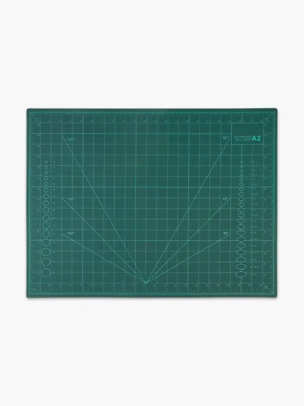 Мат для резки, двусторонний, 60&times;45 см, А2, зелёный