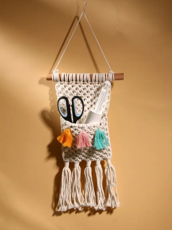 Кармашек текстильный, подвесной, 22&times;50 см, белый