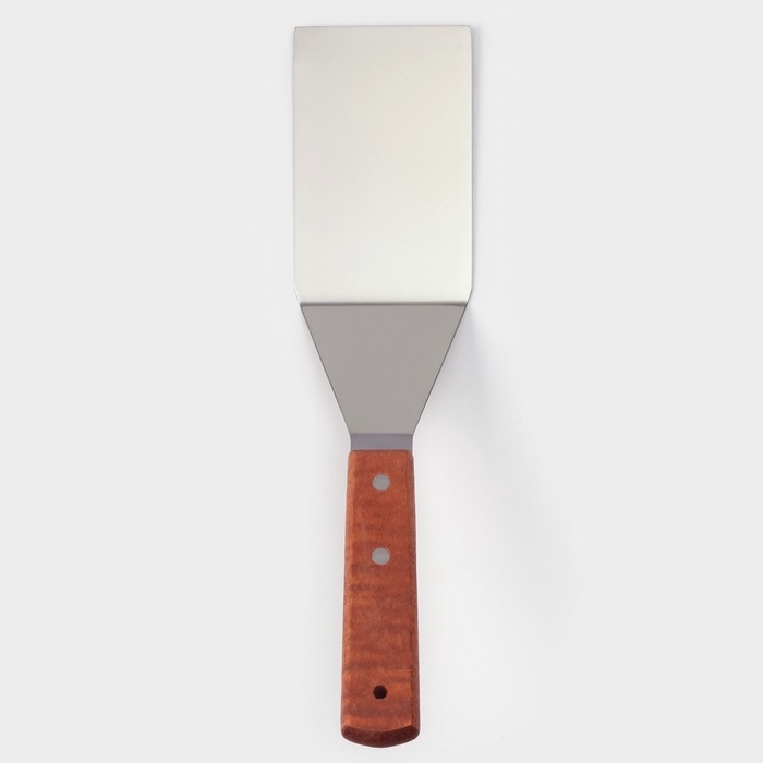 Лопатка кондитерская изогнутая, 30×7 см, нержавеющая сталь, деревянная ручка Лопатка кондитерская изогнутая, 30×7 см, нержавеющая сталь, деревянная ручка