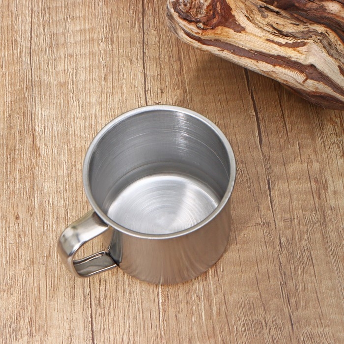 Кружка из нержавеющей стали «Мэйли», 150 мл, d=6,7 см, цвет хромированный Кружка из нержавеющей стали «Мэйли», 150 мл, d=6,7 см, цвет хромированный
