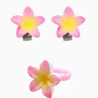 Набор детский &laquo;Выбражулька. Цветок&raquo;, 3 предмета: бусы, клипсы, кольцо безразмерное, разноцветный