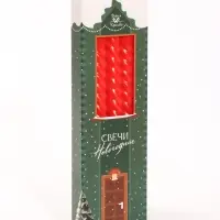 Свечи витые &laquo;Свеча зимней сказки&raquo;, набор 4 шт., лакированные, 2.2&times;25 см, красные