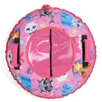 Тюбинг – ватрушка «Зверята», диаметр чехла 70 см, розовая, Winter Star