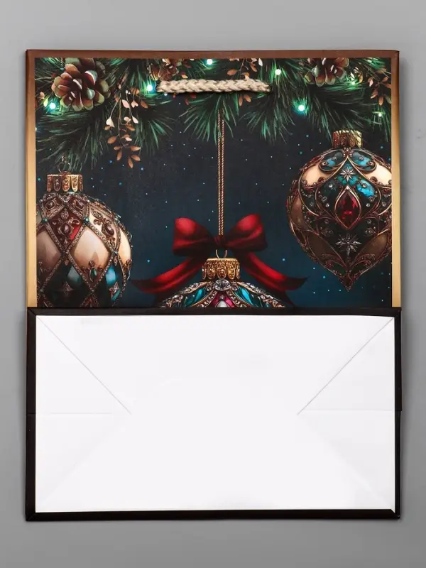 Пакет подарочный новогодний ламинированный, «Подарки» , 18×10×22.3 см Пакет подарочный новогодний ламинированный, «Подарки» , 18×10×22.3 см