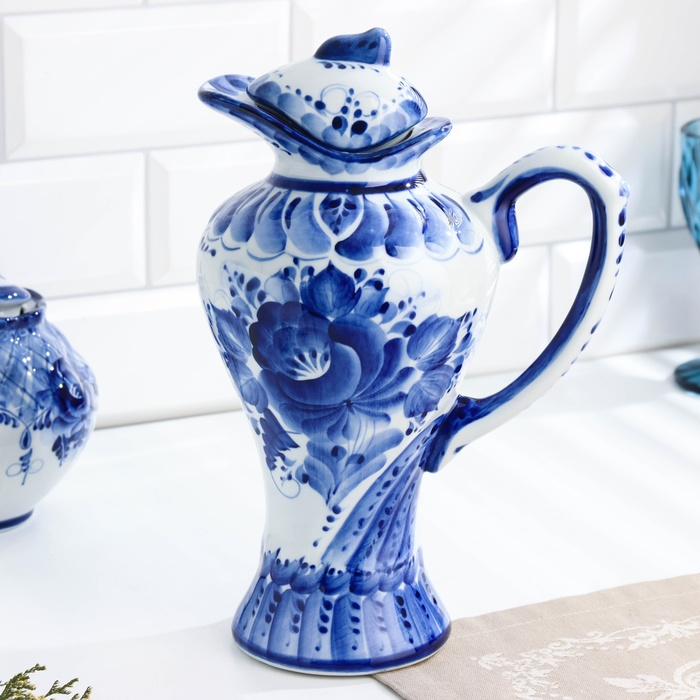Кувшин «Лето», 17,2х17,2х29 см, 1,6 л, гжель Кувшин «Лето», 17,2х17,2х29 см, 1,6 л, гжель