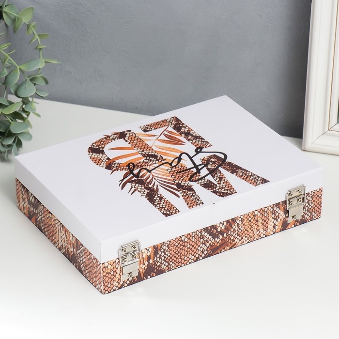 Шкатулка дерево Шкатулка дерево "Змеиная кожа" кожзам 5,5х24х17 см