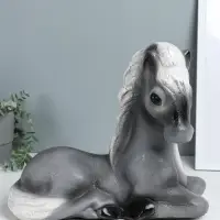 Копилка "Лошадь лежа" большая 34х39х21 см, серый