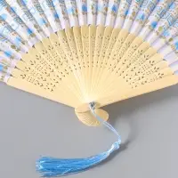 Веер складной с кисточкой &laquo;Греческий орнамент&raquo;, белый с золотом, 23 см