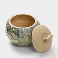 Банка для сыпучих продуктов, 13&times;13&times;12 см, бамбук