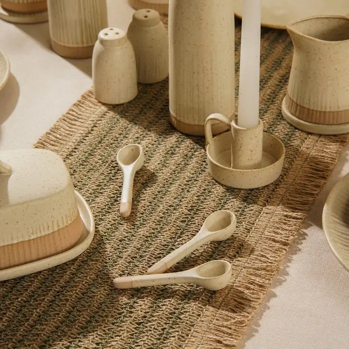 Набор чайных ложек SL Home &laquo;Виенто&raquo;, 10.5&times;2.8 см, 3 шт., керамика, бежевый