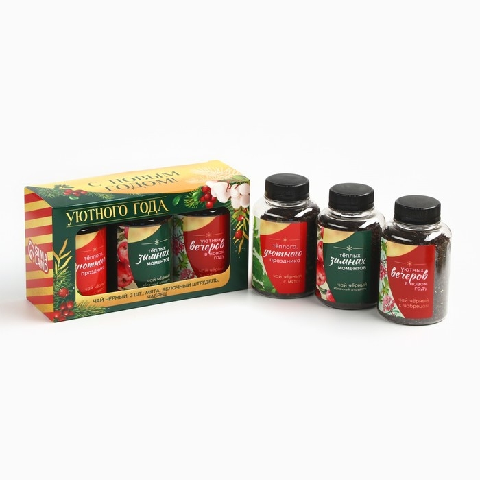 Новый год! Чай подарочный, набор «Уютного года», вкусы: мята, яблочный штрудель, чабрец, 150 г. (3 шт. x 50 г.) Новый год! Чай подарочный, набор «Уютного года», вкусы: мята, яблочный штрудель, чабрец, 150 г. (3 шт. x 50 г.)