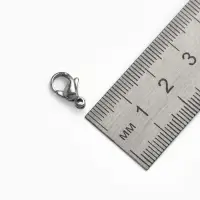 Замок карабин, 10 шт. 12&times;7 мм, цвет серебро