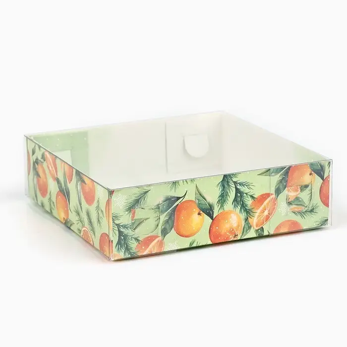 Коробка для макарун «С Новым годом», 12×12×3.5 см