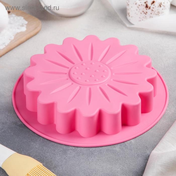 Форма для выпечки Доляна «Гербера», силикон, d=23 см (внутр. d=19 см), цвет МИКС Форма для выпечки Доляна «Гербера», силикон, d=23 см (внутр. d=19 см), цвет МИКС