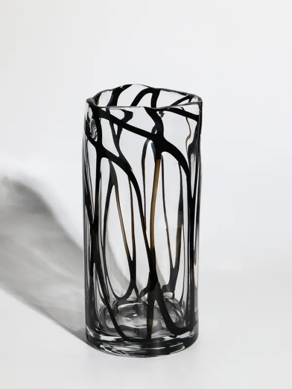 Ваза стекло настольная "Мэдисон" 29х12 см, прозрачно-чёрный