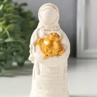 Фигурка гипс &laquo;Берегиня Дуняша&raquo;, 13 см, белая с золотом