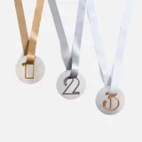 Медаль Fundo, серебристая с 3D-подвеской Symbol, цифра 1