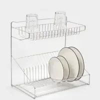 Сушилка для посуды с поддоном, 38.5&times;38.5&times;24 см, хром