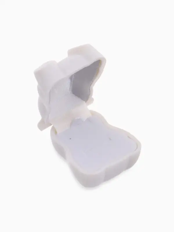 Футляр под кольцо, серьги &laquo;Мишка&raquo;, бархатный, 4.5&times;5&times;3.5 см, белый