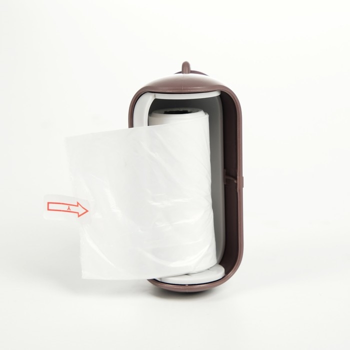 Контейнер-раздвижной с мешками для уборки (рулон 15 пакетов 29х21 см), кофейно-серый Контейнер-раздвижной с мешками для уборки (рулон 15 пакетов 29х21 см), кофейно-серый