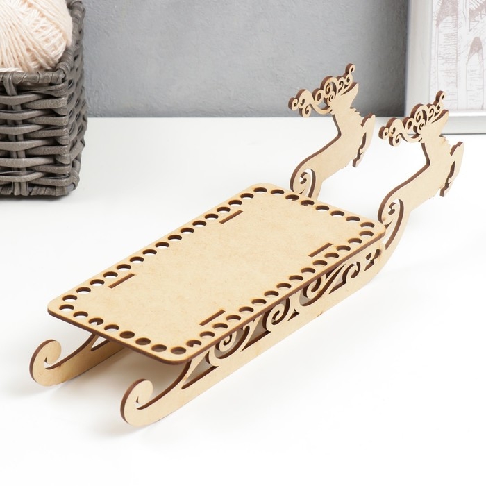 Заготовка для вязания Заготовка для вязания "Сани. Вид 1" набор 3 детали, донышко 20х10 см