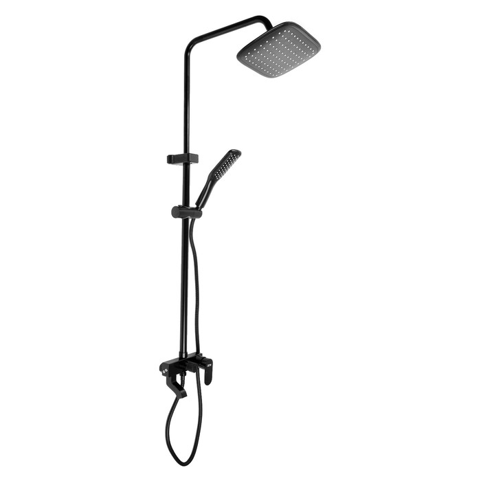 Душевая система ZEIN Z3869, смеситель, тропическая и ручная лейка, алюминий, черная Душевая система ZEIN Z3869, смеситель, тропическая и ручная лейка, алюминий, черная
