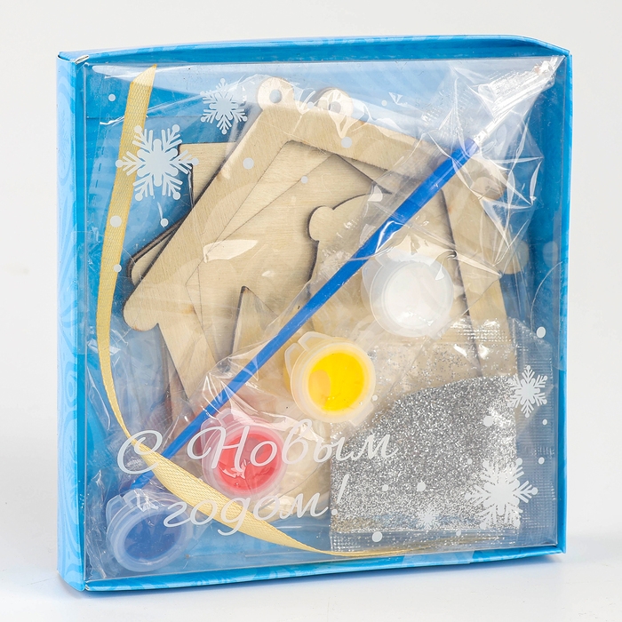 Ёлочная подвеска из дерева своими руками на новый год «Мишка», новогодний набор для творчества Ёлочная подвеска из дерева своими руками на новый год «Мишка», новогодний набор для творчества