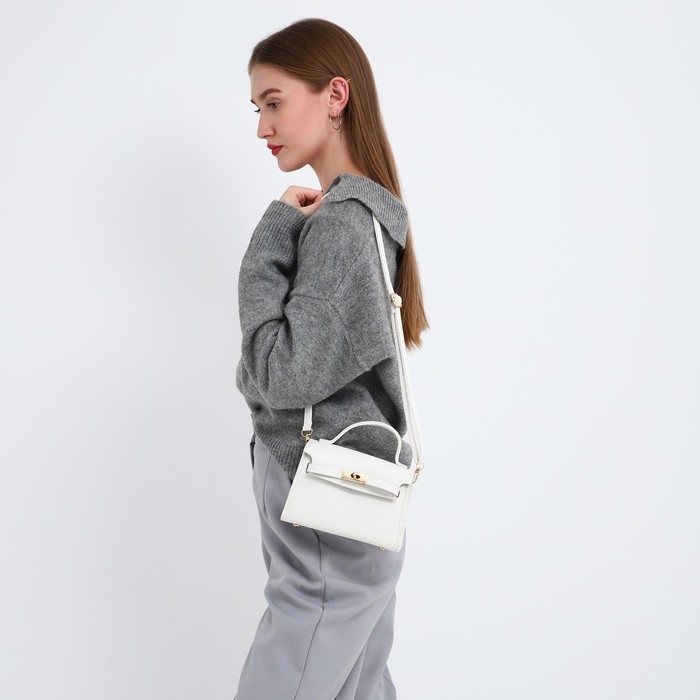 Сумка женская-мессенджер, цвет белый 19*13*7 см Сумка женская-мессенджер, цвет белый 19*13*7 см