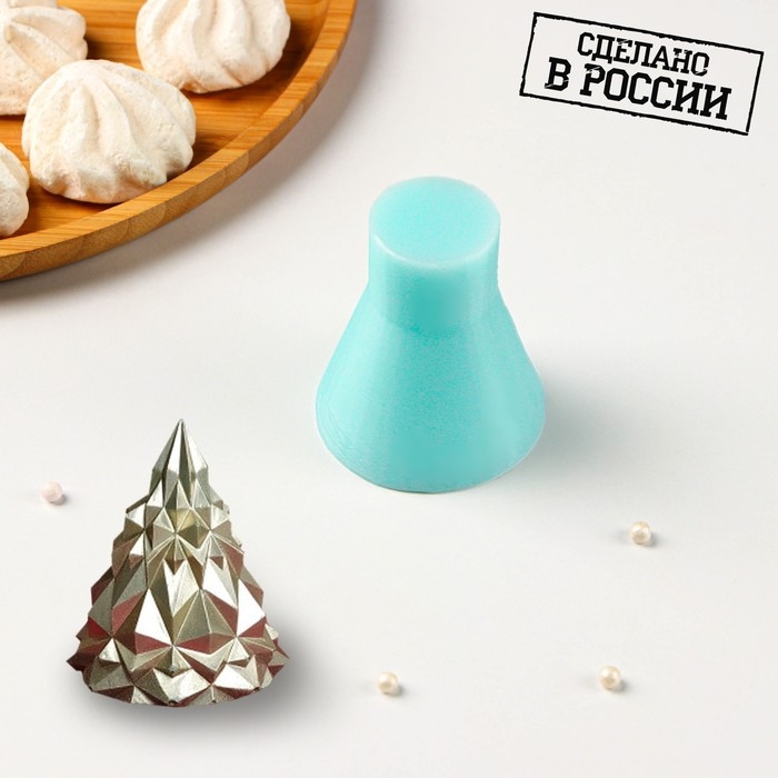 Силиконовый молд «Ёлочка геометрическая», 5×5×6 см, цвет бирюзовый Силиконовый молд «Ёлочка геометрическая», 5×5×6 см, цвет бирюзовый