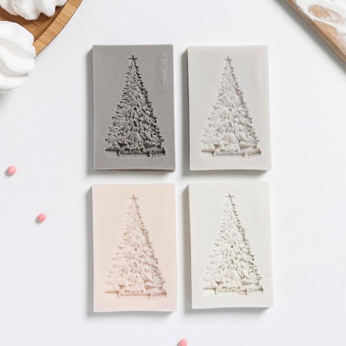 Молд новогодний «Ель нарядная», силикон, 8×5×0,8 см, цвет МИКС Молд новогодний «Ель нарядная», силикон, 8×5×0,8 см, цвет МИКС