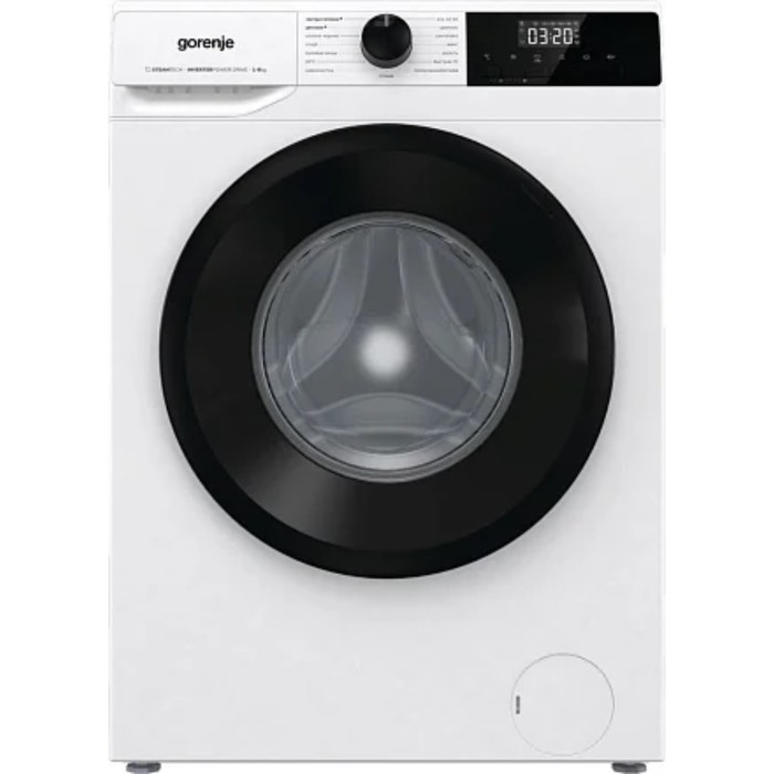 Стиральная машина Gorenje W1NHPI60SCSIRV, класс А, 1000 об/мин, 6 кг, с паром, бело-чёрная Стиральная машина Gorenje W1NHPI60SCSIRV, класс А, 1000 об/мин, 6 кг, с паром, бело-чёрная