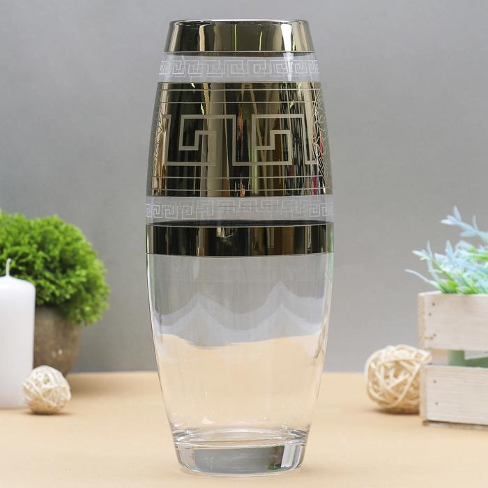 Ваза Ваза "Версаче". Флора с гравировкой и напылением d-7,5х10х26