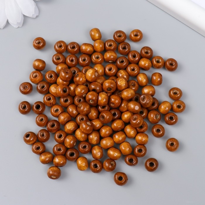 Бусины для творчества дерево Бусины для творчества дерево "Натуральный" d-0,8 см, набор 20 гр