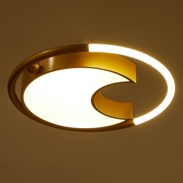 Люстра с ПДУ 2220/1 LED 110Вт диммер золото 48х48х7 см BayerLux