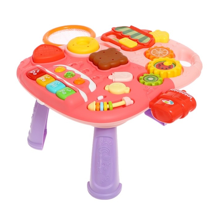 Столик-ходунки 4 в 1, звук, цвет розовый Столик-ходунки 4 в 1, звук, цвет розовый