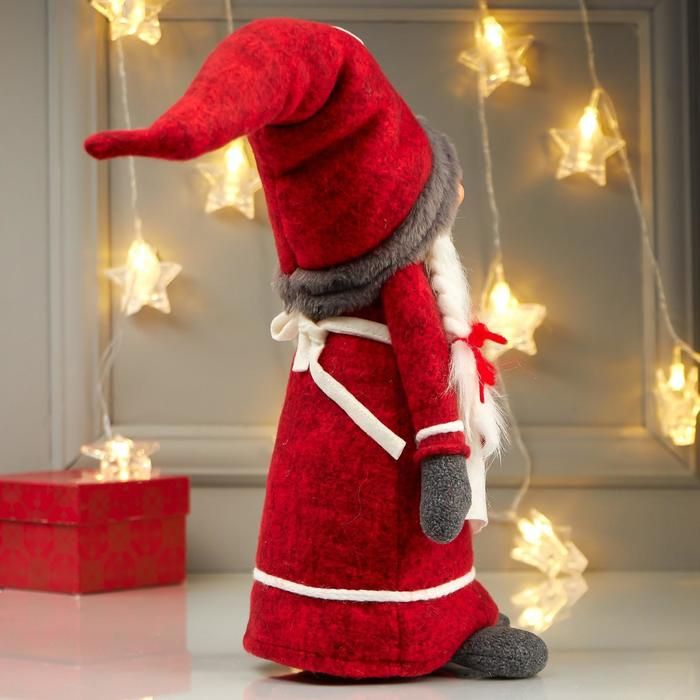 Кукла интерьерная Кукла интерьерная "Бабусечка в красном наряде, с сердечком на переднике" 52х12х18 см